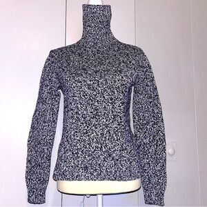 Lands' End Cotton Marled Turtleneck Sweater • Chunky